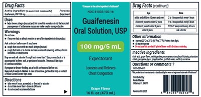 Guaifenesin 16 Oz Bottle Label (Guaifenesin 16 Oz Bottle Label)